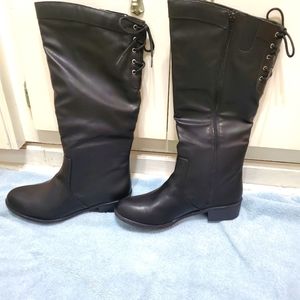 Arizona Jean Co Black Lace Up Knee High Boots